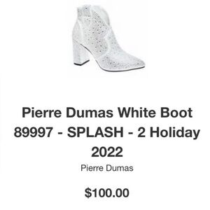 Pierre Dumas White Heeled Boots with Pointed Toe